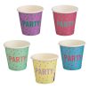 Színes „Party” papírpohár készlet, 80ml - 25 db