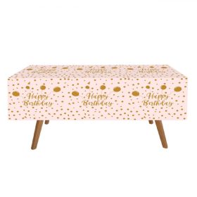   Műanyag Születésnapi Terítő - Rózsaszín és Arany Lufis Happy Birthday, 180x120 cm