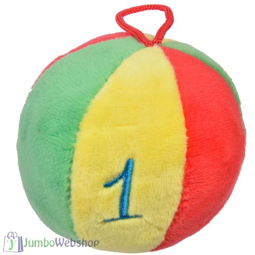 Plüss színes csörgő labda 7 cm