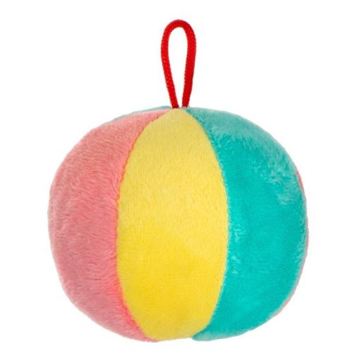 Plüss színes csörgő labda 7 cm