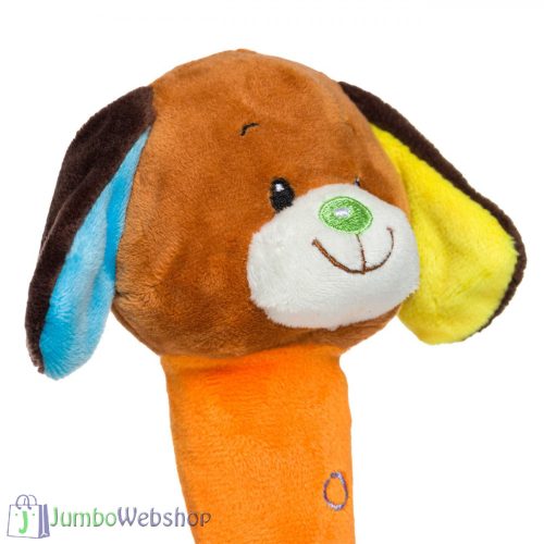 Plüss kutyusos csörgő és rágóka - 18 cm