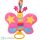 Felhúzható zenélő babajáték - rózsaszín pillangó