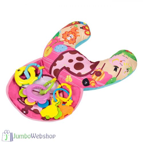 Baba pocakpárna játékokkal - rózsaszín