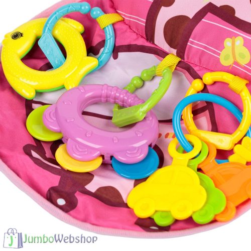 Baba pocakpárna játékokkal - rózsaszín