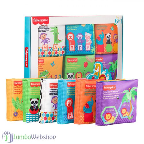 Fisher-Price puha textilkönyv készlet - 6 db-os