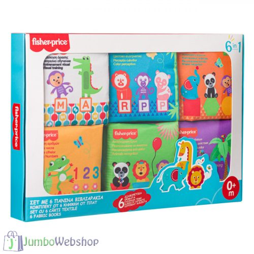 Fisher-Price puha textilkönyv készlet - 6 db-os