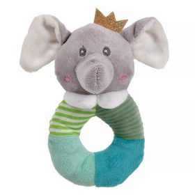 Szürke elefántos csörgő rágóka - 17 cm