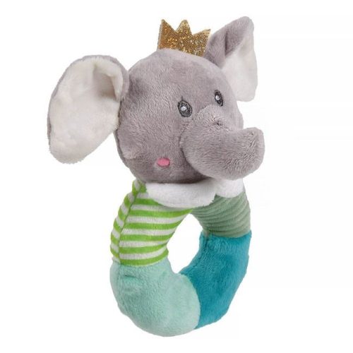 Szürke elefántos csörgő rágóka - 17 cm