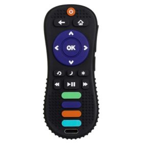   Szilikon Rágóka Baba Játék - TV Távirányító Forma, Fekete, 5.5x13 cm