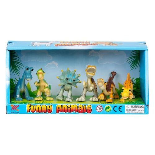 Cartoon Dinoszaurusz Figurák 6,5 cm - 6 db-os készlet