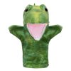 Zöld dinoszaurusz plüss bábfigura bábszínházhoz, 28cm