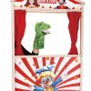 Zöld dinoszaurusz plüss bábfigura bábszínházhoz, 28cm