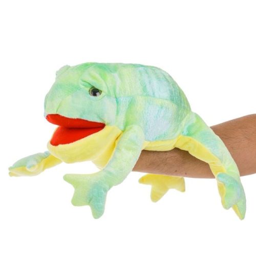 Óriás Zöld Béka Plüss Bábu Bábszínházhoz - 42 cm