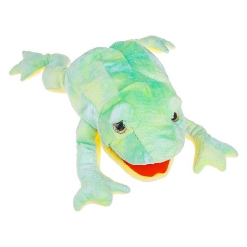 Óriás Zöld Béka Plüss Bábu Bábszínházhoz - 42 cm