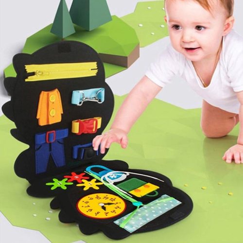 Dinoszauruszos Quiet Book Készségfejlesztő Textilkönyv