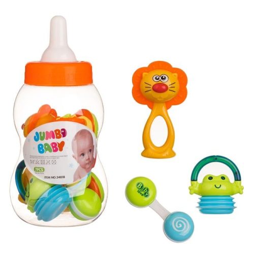 Biberon Formájú Csörgő és Rágóka Készlet - 7 db