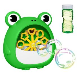   Béka formájú buborékfújó gép - Lime zöld, 50ml utántöltővel