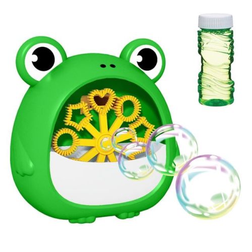 Béka formájú buborékfújó gép - Lime zöld, 50ml utántöltővel