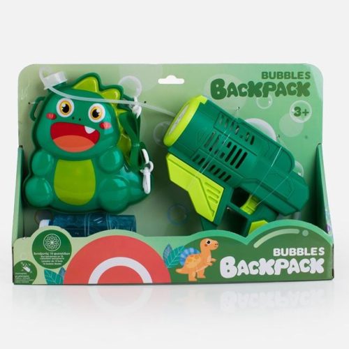 Dinoszauruszos Szappanbuborék Kilövő Géppuska Hátizsákkal - Zöld