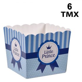 Kisherceg mintás parti snack doboz, 8x7x7 cm - 6 db