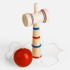 Fa Kendama 17x6,5 cm, piros golyóval