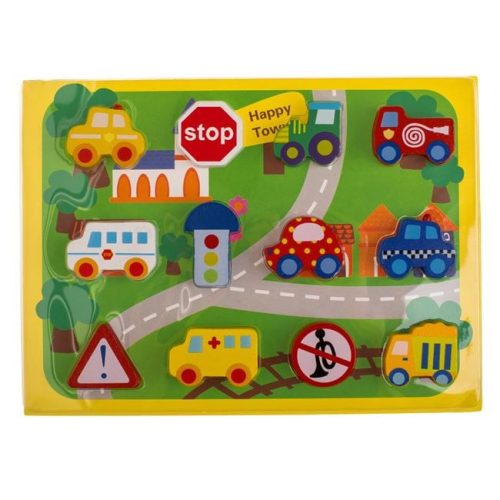 3D Fa Autópálya Játék 12 Figurával, 22x29 cm