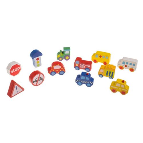 3D Fa Autópálya Játék 12 Figurával, 22x29 cm