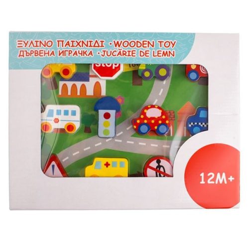 3D Fa Autópálya Játék 12 Figurával, 22x29 cm