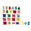 Fából készült számjegyes puzzle (23 db-os) - 28x27.5 cm