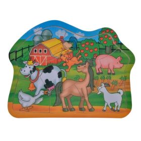   Fa készségfejlesztő puzzle - Farm állatok (9 darabos) - 17.8x23.8 cm