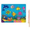 Mágneses Fa Horgász Játék és Puzzle, 30x22.5 cm