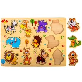 Fa Berakós Puzzle Dzsungel Állatok (11 darabos) - 30x22cm