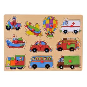   Fából készült Járműves Fa Puzzle (10 darabos) 22,5x30cm