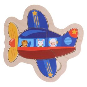 Fa Repülőgép Puzzle (4 darabos) 15x15cm