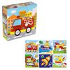 Fából Készült Kocka Puzzle Járművek (9 darabos) 10,3x10,3x3,5 cm
