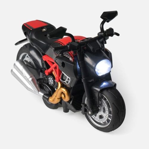 Piros játék motorkerékpár lámpával