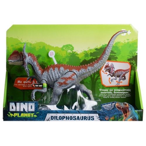 Dilophosaurus dinoszaur figura fény- és hangeffektekkel - 35 cm