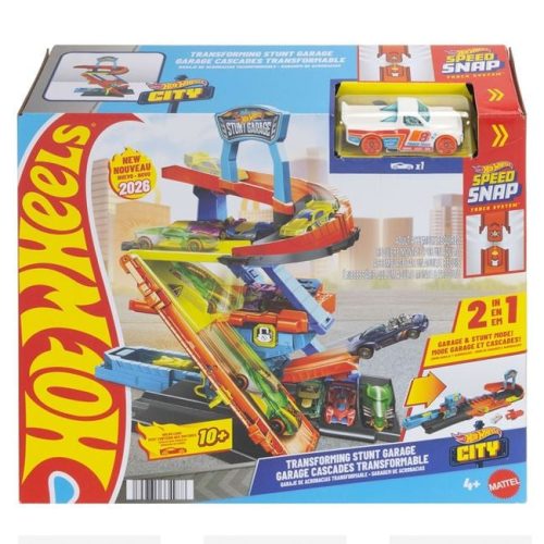 Hot Wheels City 2 az 1-ben Átalakítható Garázs és Versenypálya - Mattel