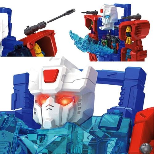 Átalakuló óriásrobot 10 figurával, fénnyel és hanggal