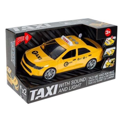 Sárga Taxi Játékautó Fénnyel és Hanggal