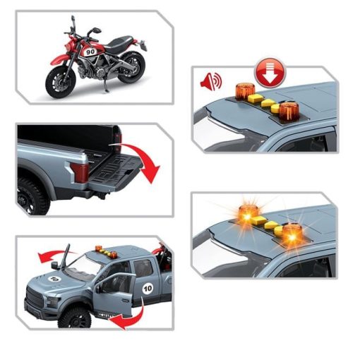 Motorszállító autó fényekkel és hanggal