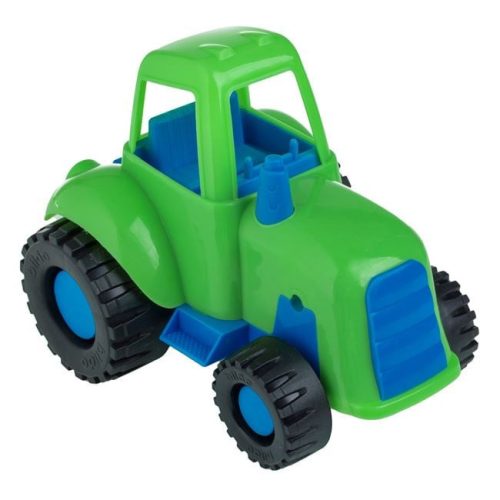 Játék traktor, zöld-kék, 18 cm