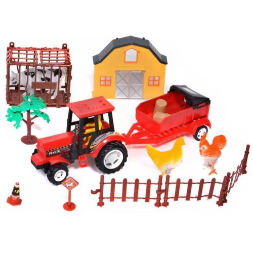 Farm készlet traktorral és állatokkal