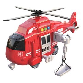 Piros Mentőhelikopter Hordággyal, Fénnyel és Hanggal