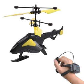   Predator Fekete-Lime Helikopter LED Világítással és Karóra Távirányítóval
