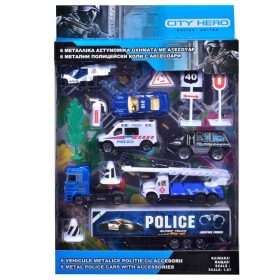 Rendőrségi Járműkészlet Kiegészítőkkel 1:87