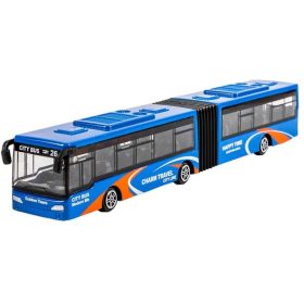 Miniatűr Emeletes Busz - Kék-Sárga, 1:48