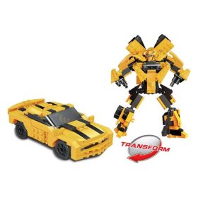   Átalakítható Robotépítő Játék - Sárga Versenyautó Transformer (258 darabos)
