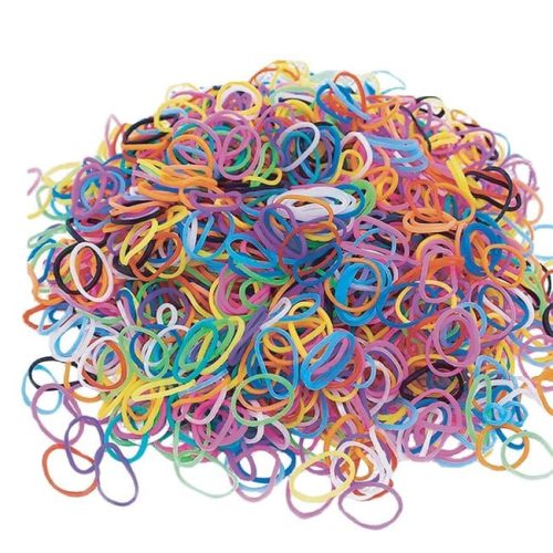 Színes gumikarkötő készítő készlet - Rubber Band Loom Kit, 1000 db-os