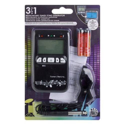 3 az 1-ben Metronóm, Hangoló és Diapazon, 5,5x1,5x10 cm